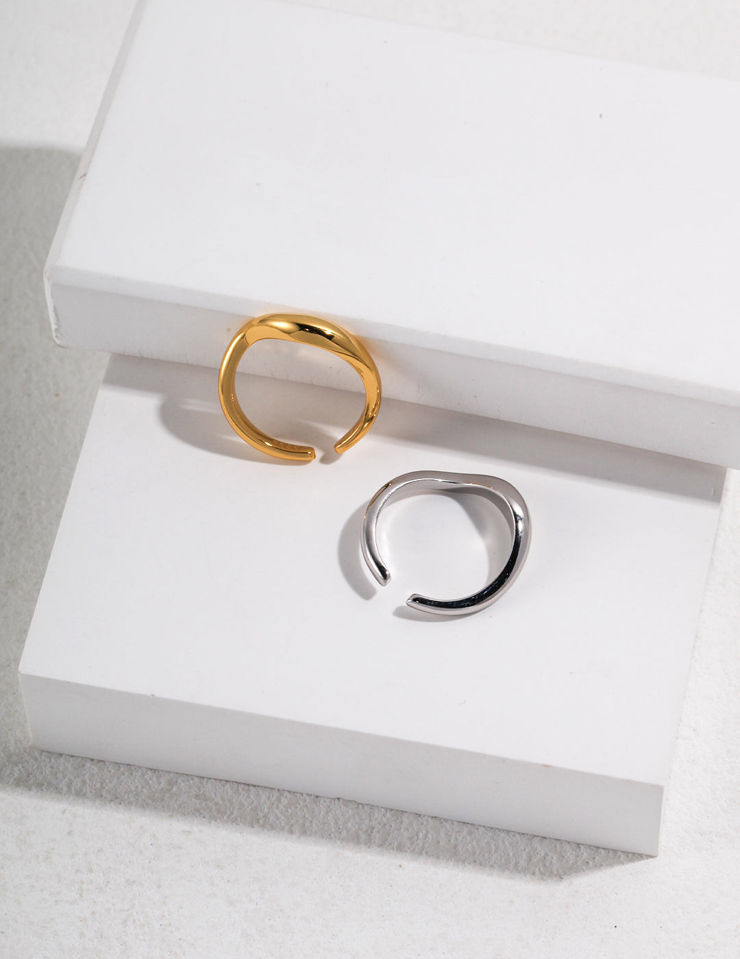Natural Simple Sterling Silver Pearl Ring-B