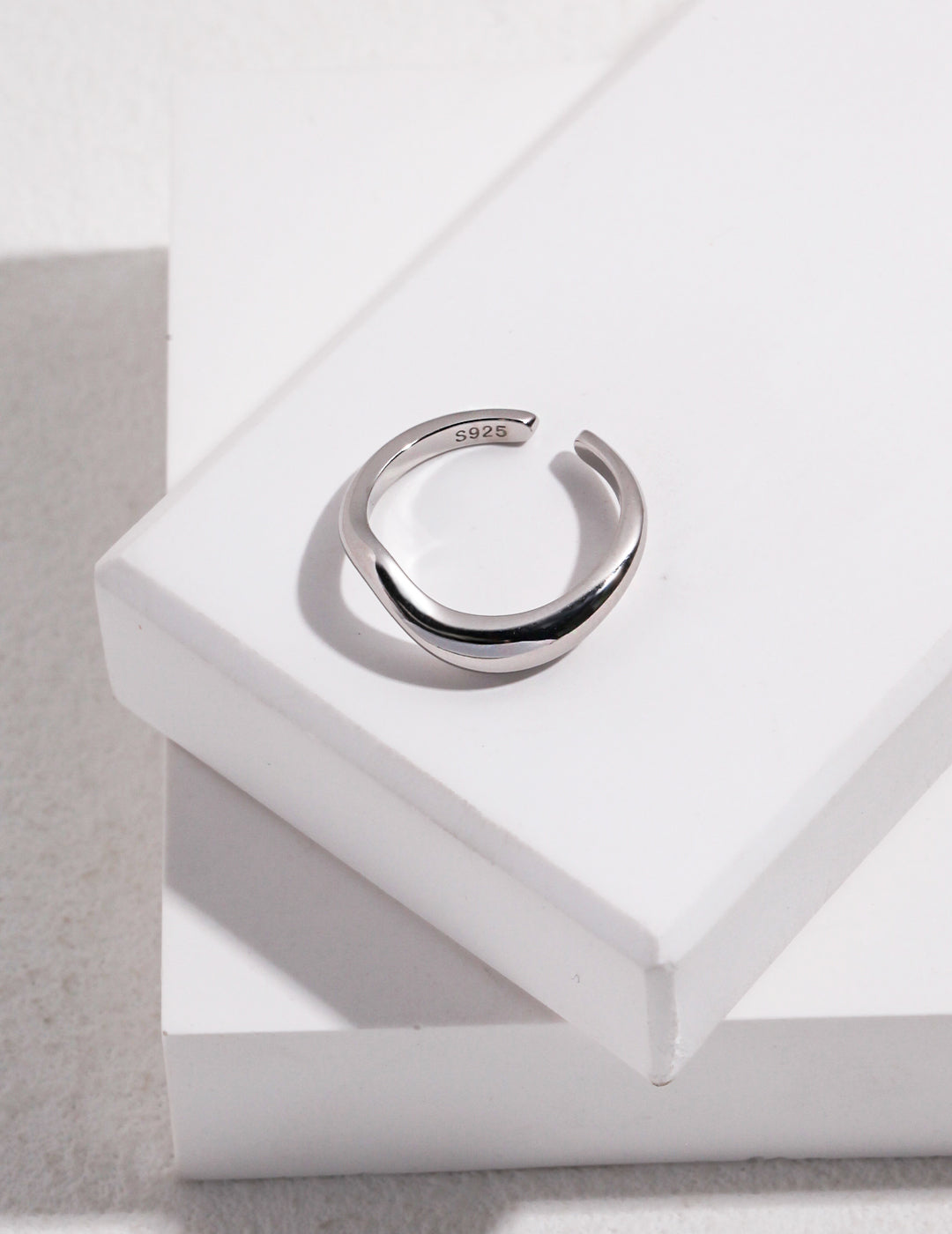 Natural Simple Sterling Silver Pearl Ring-B