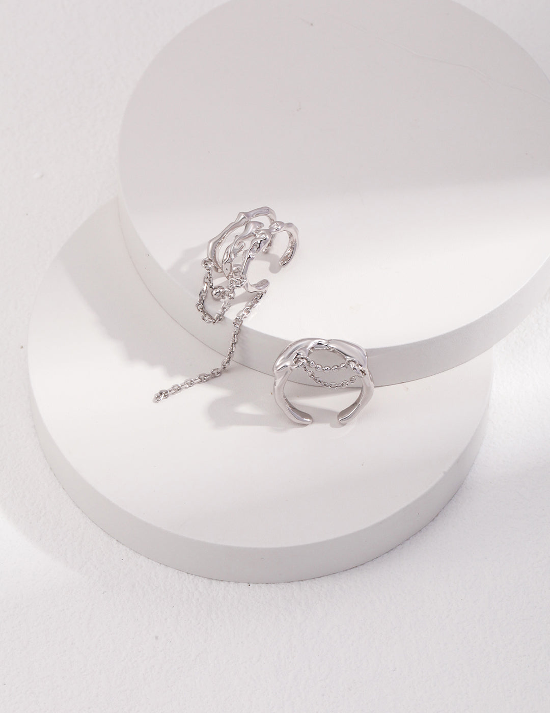 Natural Simple Sterling Silver Pearl Ring- C