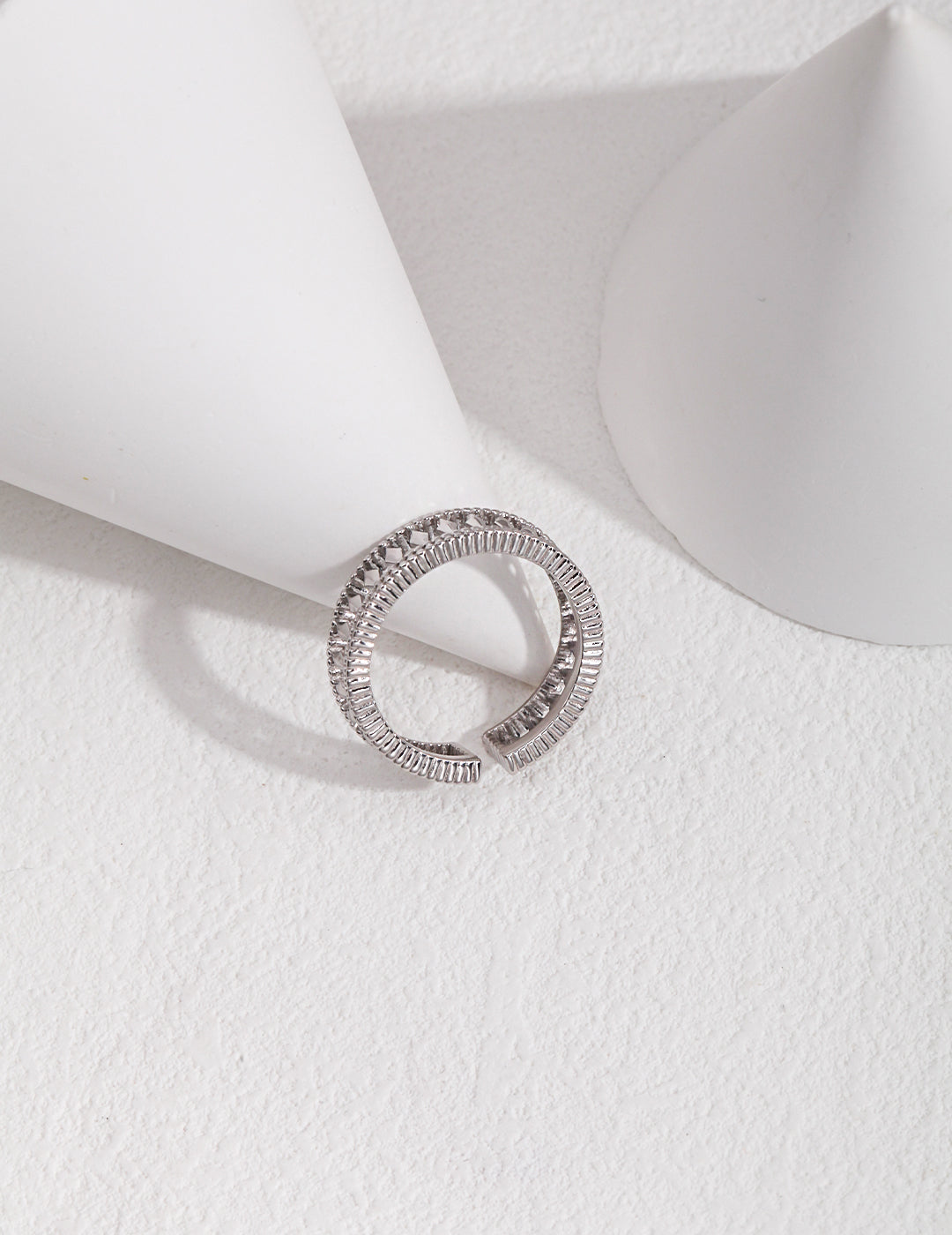 Natural Simple Sterling Silver Pearl Ring- E