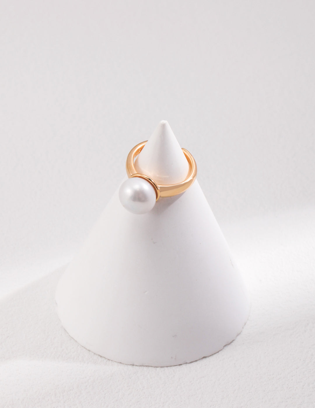 Natural Simple Sterling Silver Pearl Ring- F
