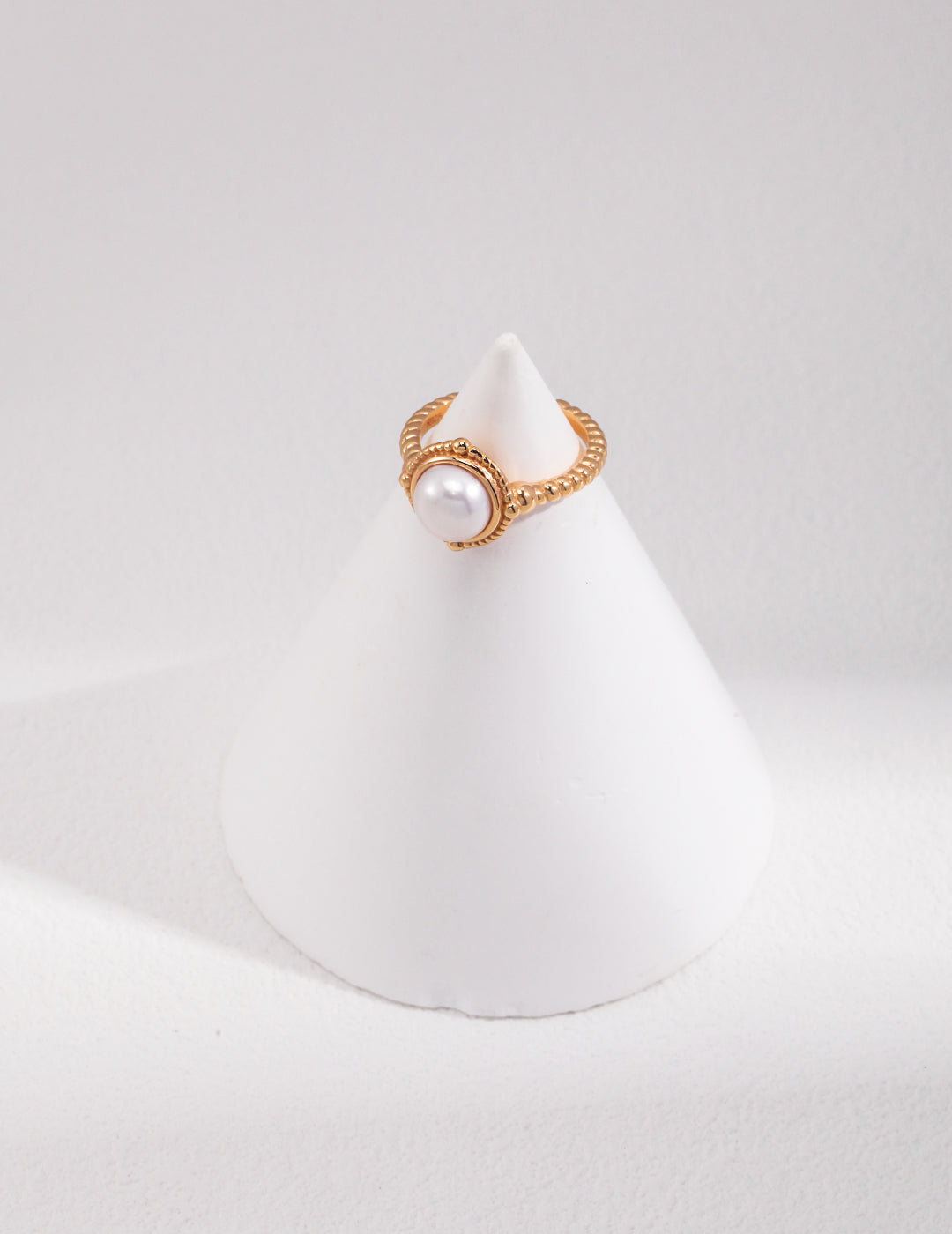 Natural Simple Sterling Silver Pearl Ring- G