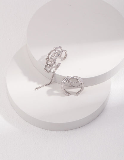 Natural Simple Sterling Silver Pearl Ring- C