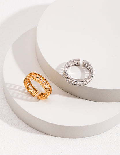 Natural Simple Sterling Silver Pearl Ring- E