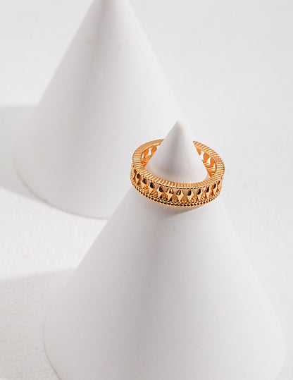 Natural Simple Sterling Silver Pearl Ring- E