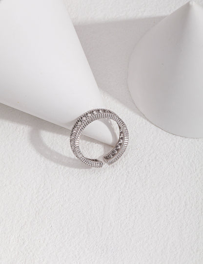 Natural Simple Sterling Silver Pearl Ring- E