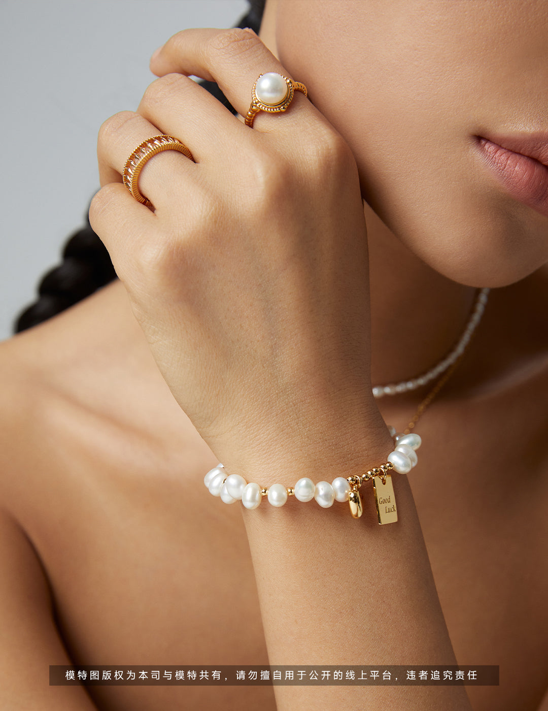 Natural Simple Sterling Silver Pearl Ring- G